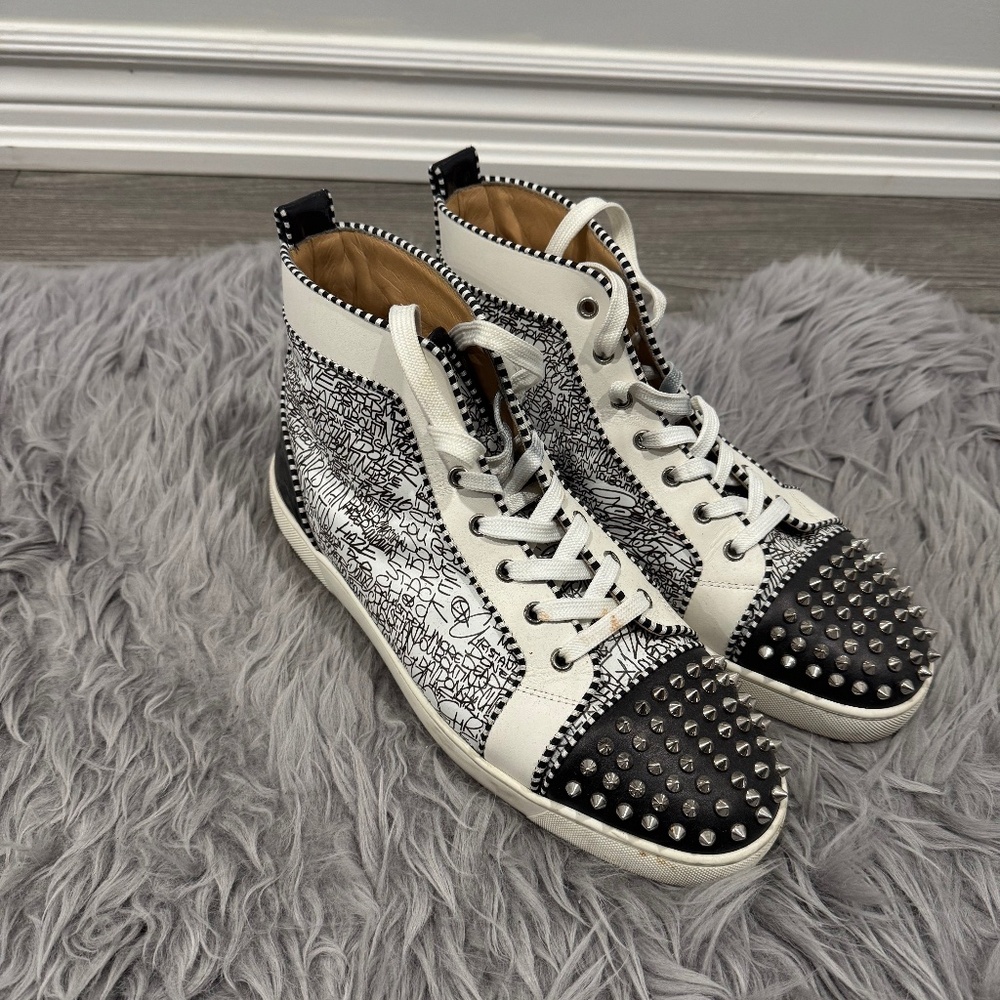 Christian Louboutin Men's Orlato High Top Spike Sneakers